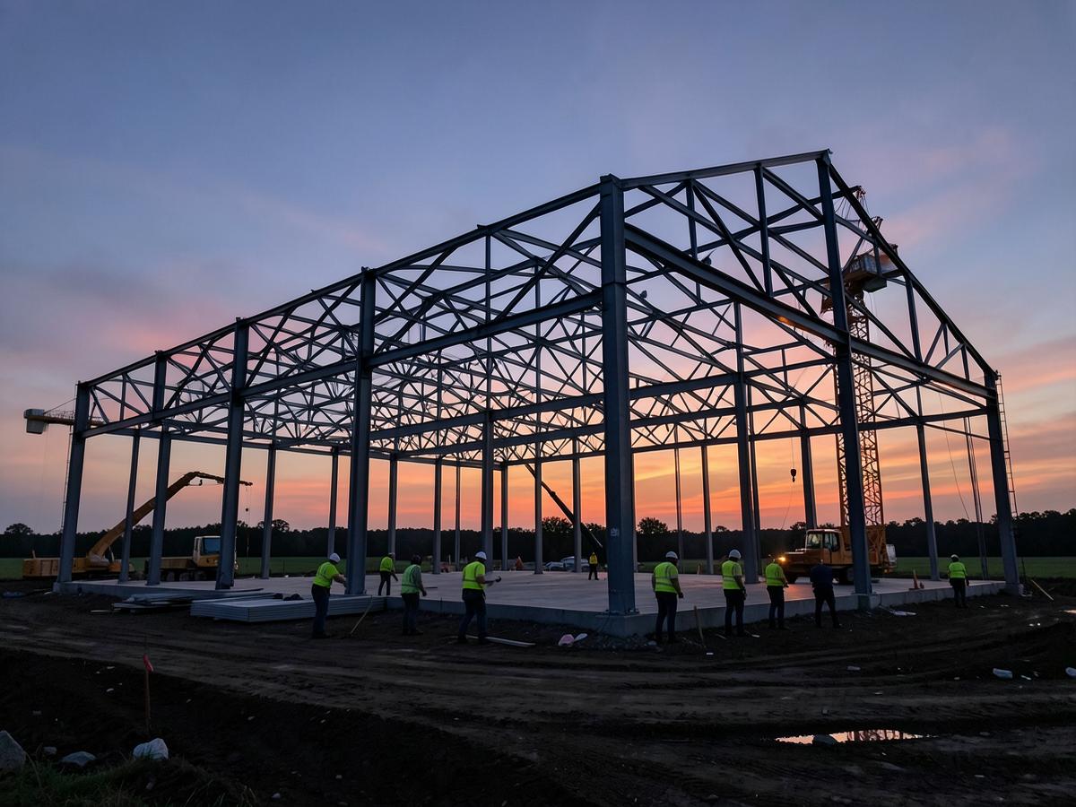 Concept image of a steel building frame